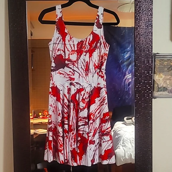 blood splatter skater dress Halloween Skater Dress Blood Spatter Dress Blood Splatter Dress Halloween Halloween Costume Halloween Dress Size XS-3X